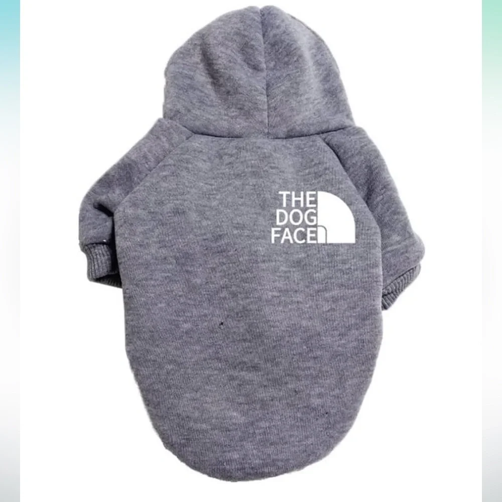 Dog Face Grey Hoodie for Dogs - Cozy Pet Sweatshirt
